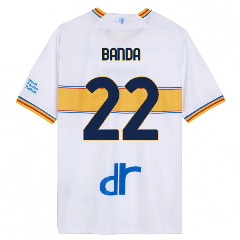 Danxen Hombre Camiseta Lameck Banda #22 Blanco Amarillo 2ª Equipación 2025/26 La Camisa