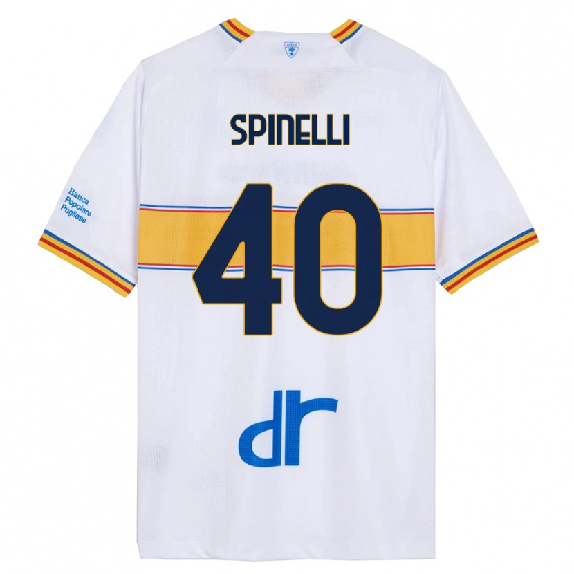 Danxen Hombre Camiseta Nicolò Spinelli #40 Blanco Amarillo 2ª Equipación 2025/26 La Camisa