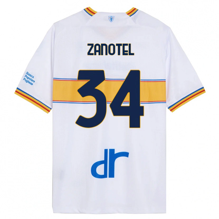 Danxen Hombre Camiseta Giovanni Zanotel #34 Blanco Amarillo 2ª Equipación 2025/26 La Camisa