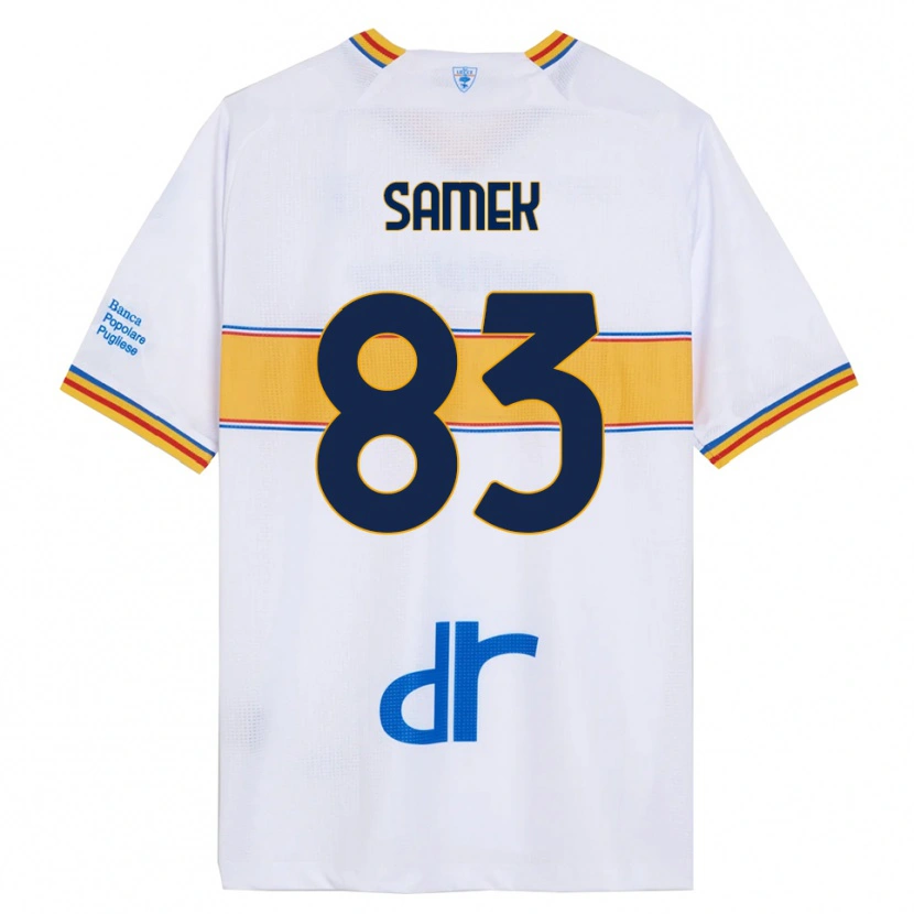 Danxen Hombre Camiseta Daniel Samek #83 Blanco Amarillo 2ª Equipación 2025/26 La Camisa