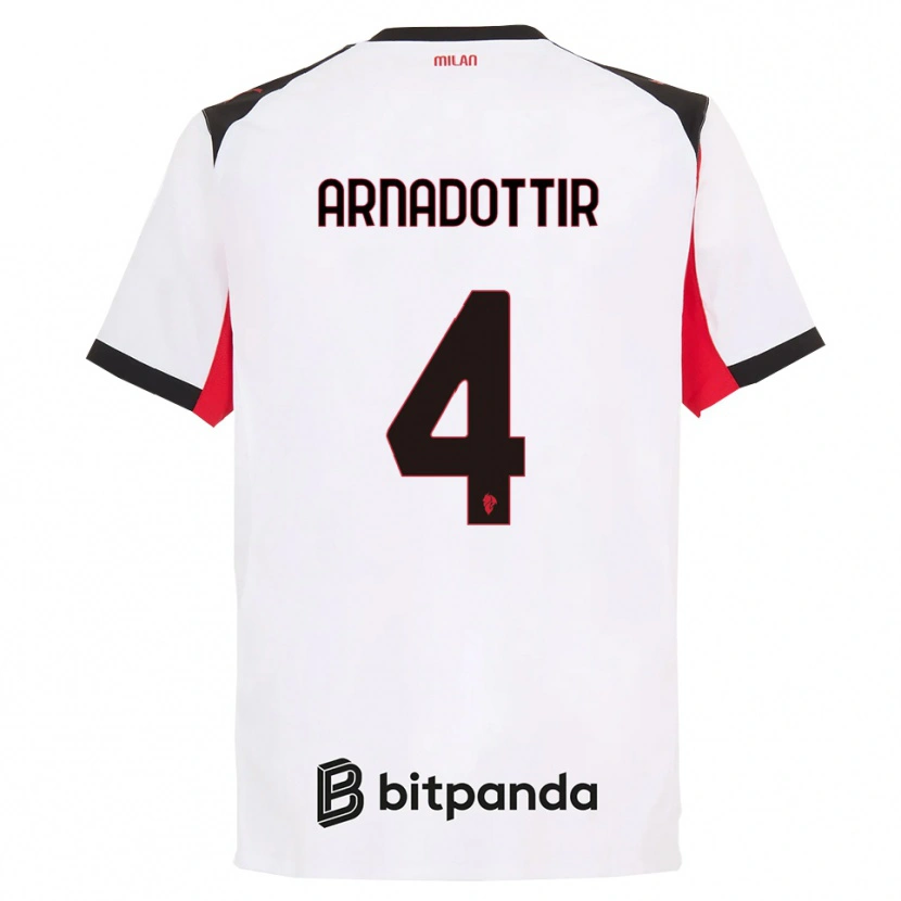 Danxen Hombre Camiseta Guony Arnadottir #4 Blanco Negro 2ª Equipación 2025/26 La Camisa