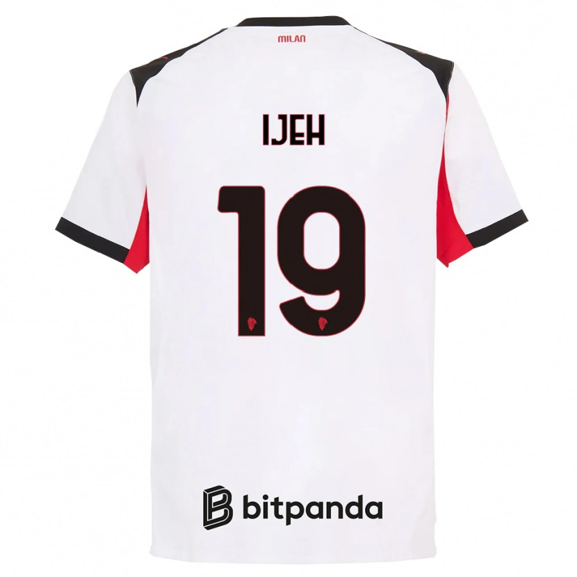 Danxen Hombre Camiseta Evelyn Ijeh #19 Blanco Negro 2ª Equipación 2025/26 La Camisa