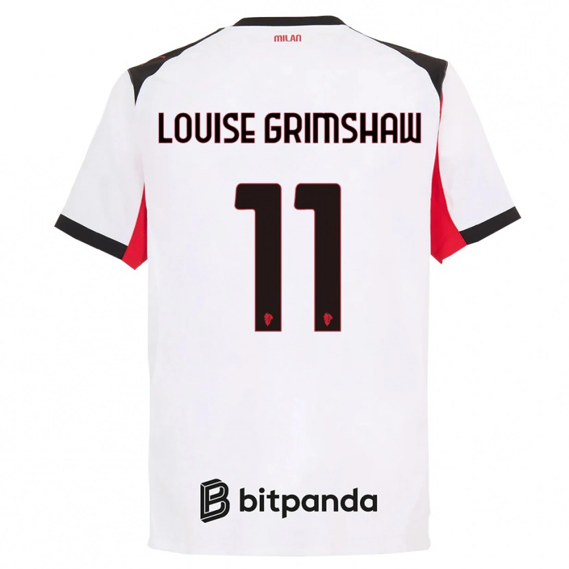 Danxen Hombre Camiseta Christy Louise Grimshaw #11 Blanco Negro 2ª Equipación 2025/26 La Camisa