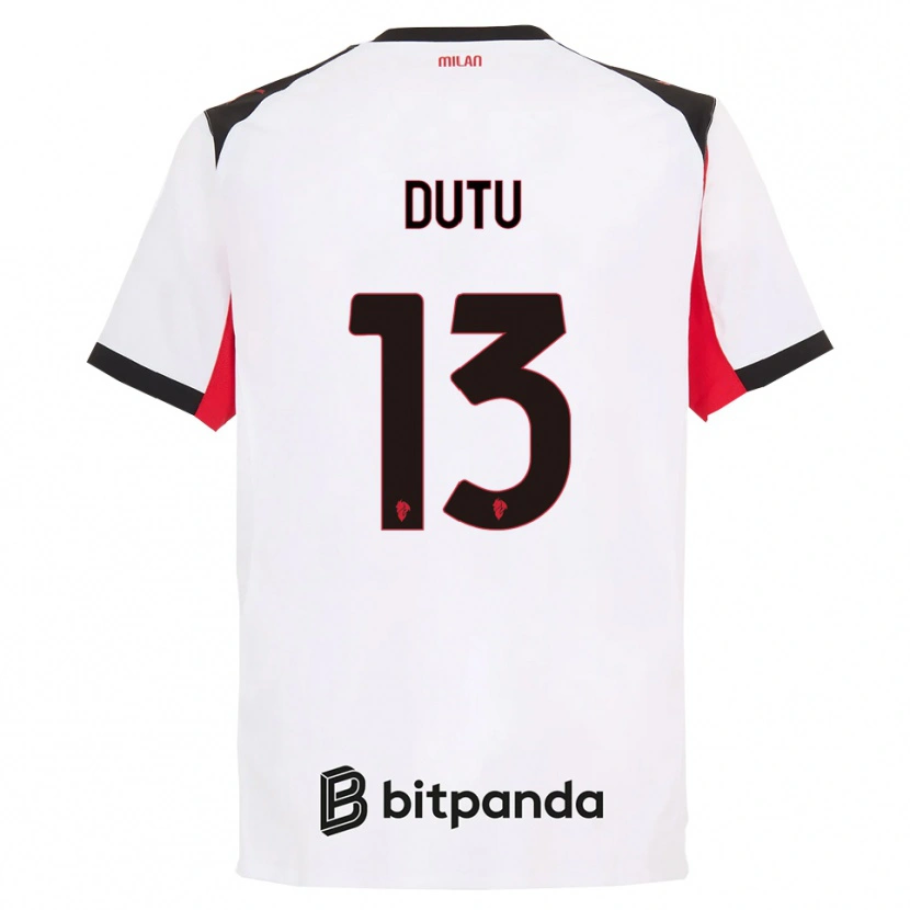 Danxen Hombre Camiseta Matteo Duțu #13 Blanco Negro 2ª Equipación 2025/26 La Camisa