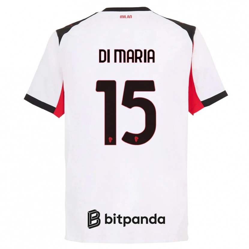 Danxen Hombre Camiseta Alessandro Di Maria #15 Blanco Negro 2ª Equipación 2025/26 La Camisa