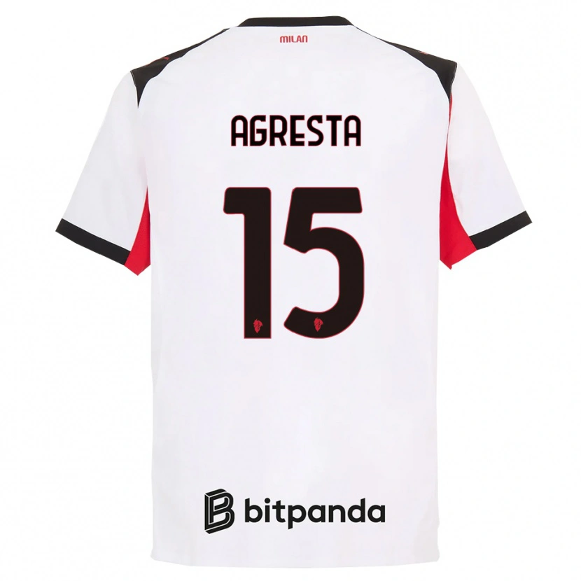 Danxen Hombre Camiseta Stefano Agresta #15 Blanco Negro 2ª Equipación 2025/26 La Camisa