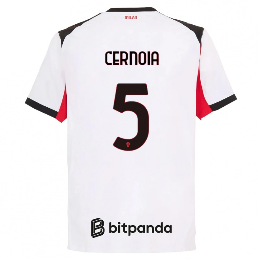 Danxen Hombre Camiseta Valentina Cernoia #5 Blanco Negro 2ª Equipación 2025/26 La Camisa