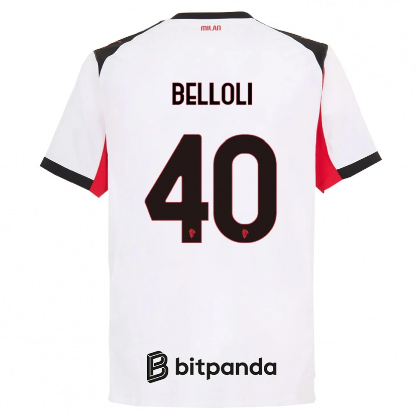 Danxen Hombre Camiseta Sofia Belloli #40 Blanco Negro 2ª Equipación 2025/26 La Camisa