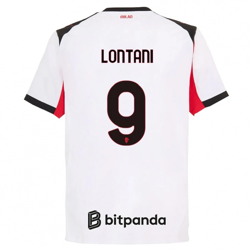 Danxen Hombre Camiseta Simone Lontani #9 Blanco Negro 2ª Equipación 2025/26 La Camisa