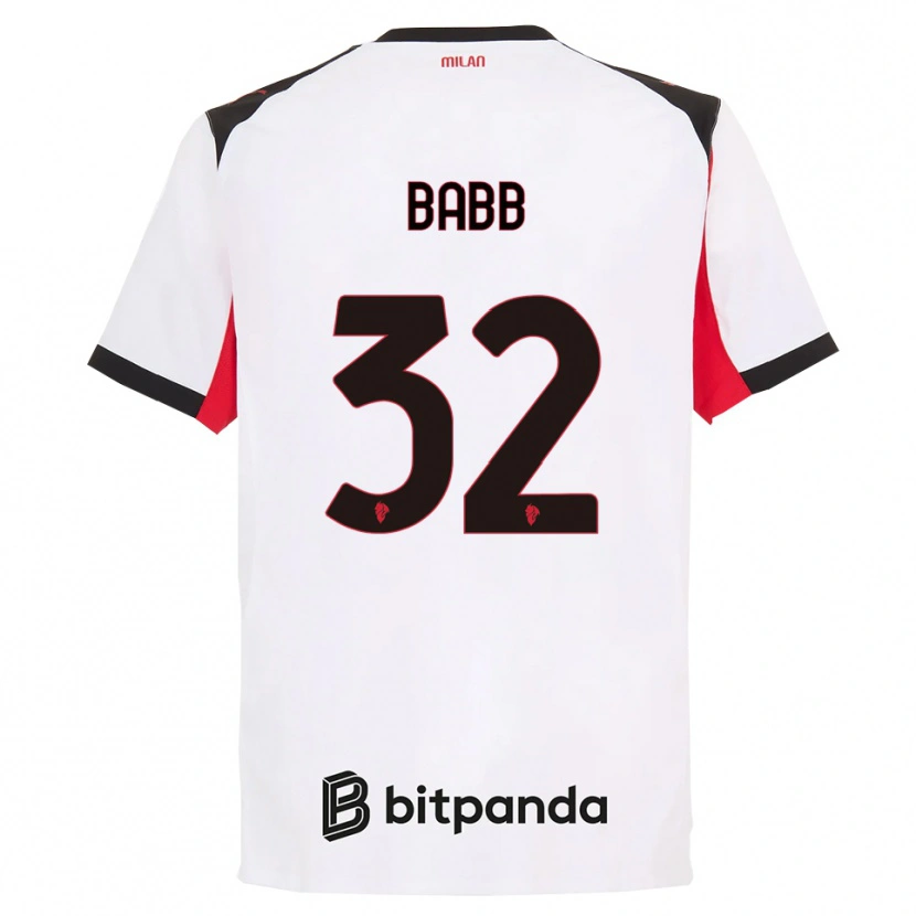 Danxen Hombre Camiseta Selena Delia Babb #32 Blanco Negro 2ª Equipación 2025/26 La Camisa