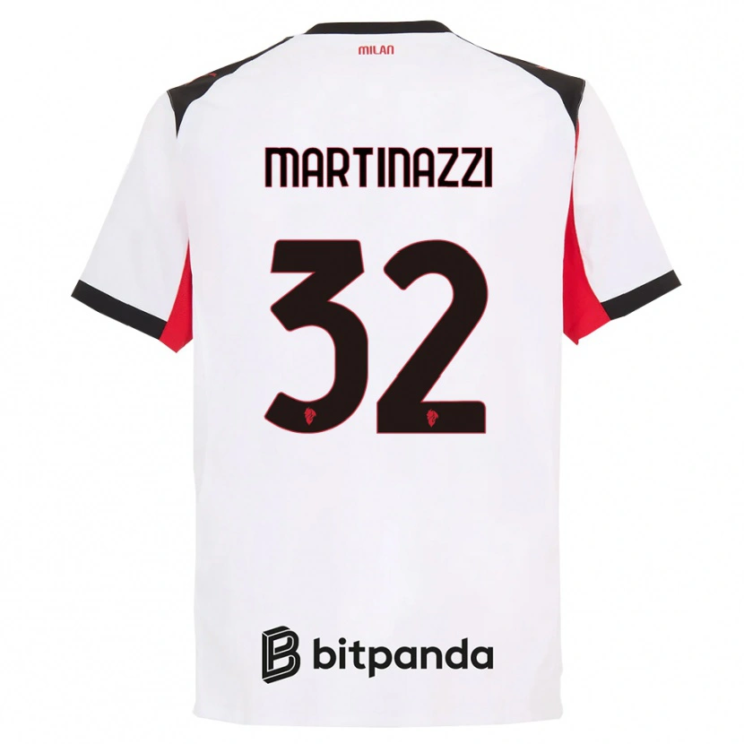 Danxen Hombre Camiseta Luca Martinazzi #32 Blanco Negro 2ª Equipación 2025/26 La Camisa
