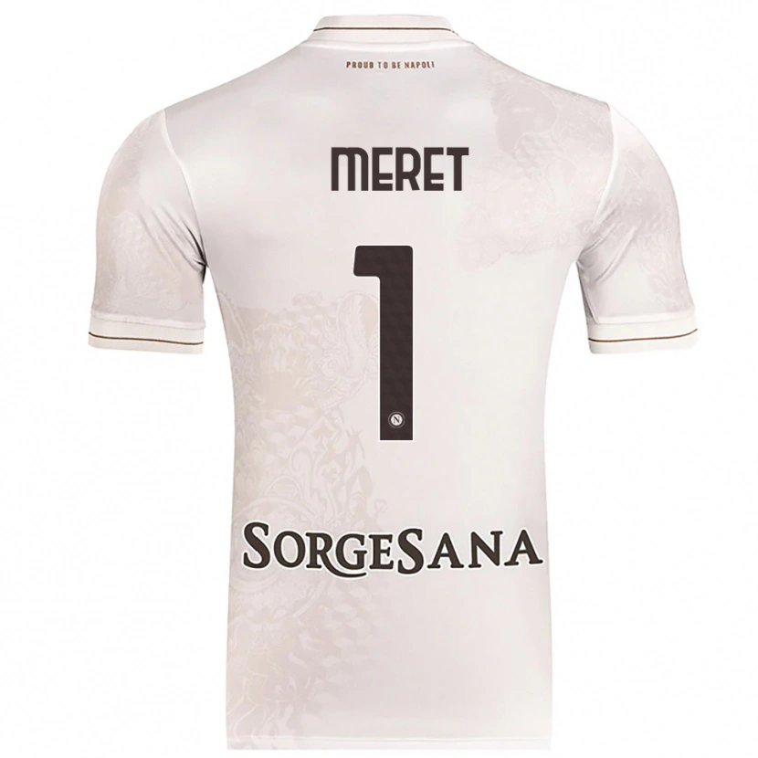 Danxen Hombre Camiseta Alex Meret #1 Champán Marrón 2ª Equipación 2025/26 La Camisa