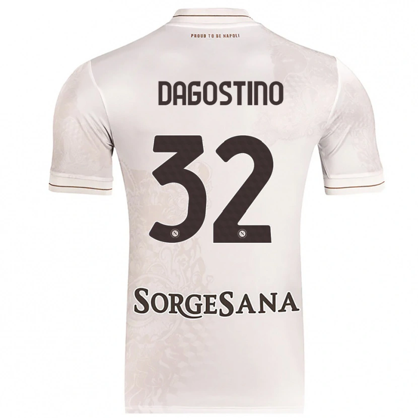 Danxen Hombre Camiseta Giuseppe Dagostino #32 Champán Marrón 2ª Equipación 2025/26 La Camisa