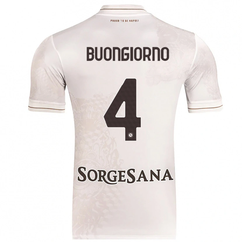 Danxen Hombre Camiseta Alessandro Buongiorno #4 Champán Marrón 2ª Equipación 2025/26 La Camisa