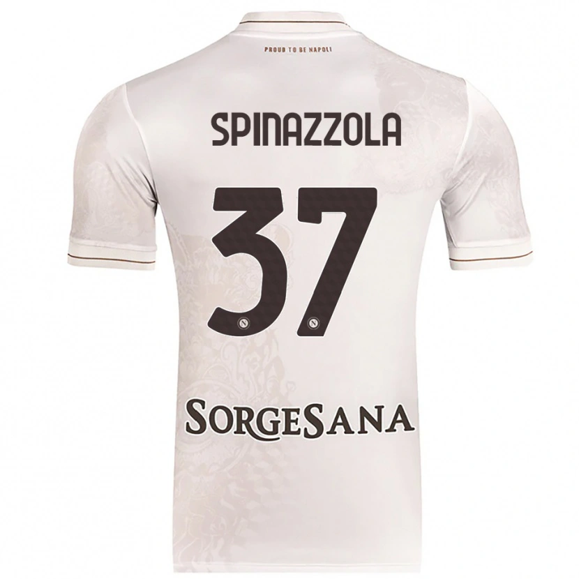 Danxen Hombre Camiseta Leonardo Spinazzola #37 Champán Marrón 2ª Equipación 2025/26 La Camisa