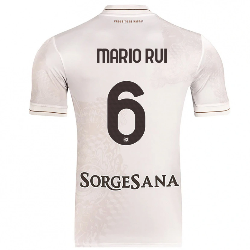 Danxen Hombre Camiseta Mario Rui #6 Champán Marrón 2ª Equipación 2025/26 La Camisa