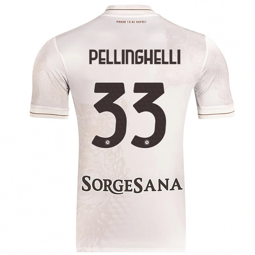 Danxen Hombre Camiseta Alice Pellinghelli #33 Champán Marrón 2ª Equipación 2025/26 La Camisa