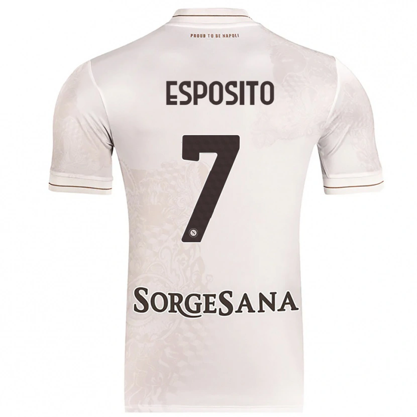 Danxen Hombre Camiseta Luigi Esposito #7 Champán Marrón 2ª Equipación 2025/26 La Camisa