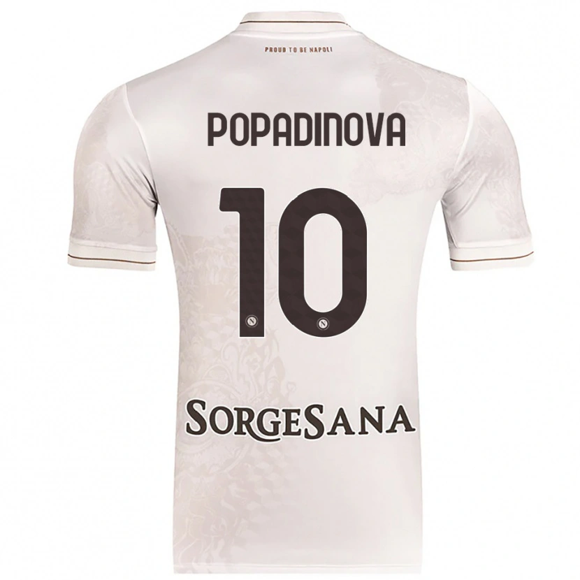 Danxen Hombre Camiseta Evdokiya Popadinova #10 Champán Marrón 2ª Equipación 2025/26 La Camisa