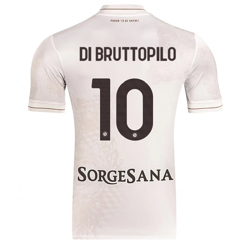 Danxen Hombre Camiseta Giuseppe Ambrosino Di Bruttopilo #10 Champán Marrón 2ª Equipación 2025/26 La Camisa