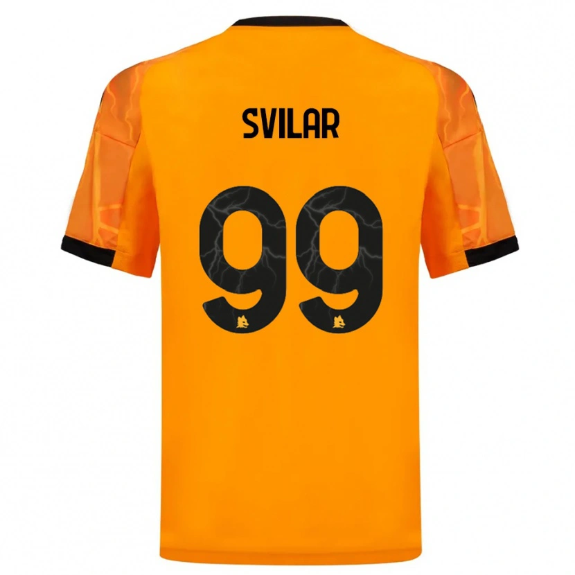 Danxen Hombre Camiseta Mile Svilar #99 Naranja Negro 2ª Equipación 2025/26 La Camisa