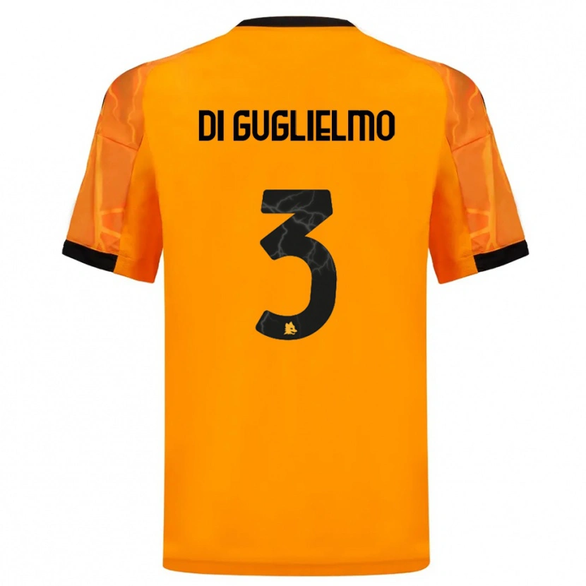 Danxen Hombre Camiseta Lucia Di Guglielmo #3 Naranja Negro 2ª Equipación 2025/26 La Camisa
