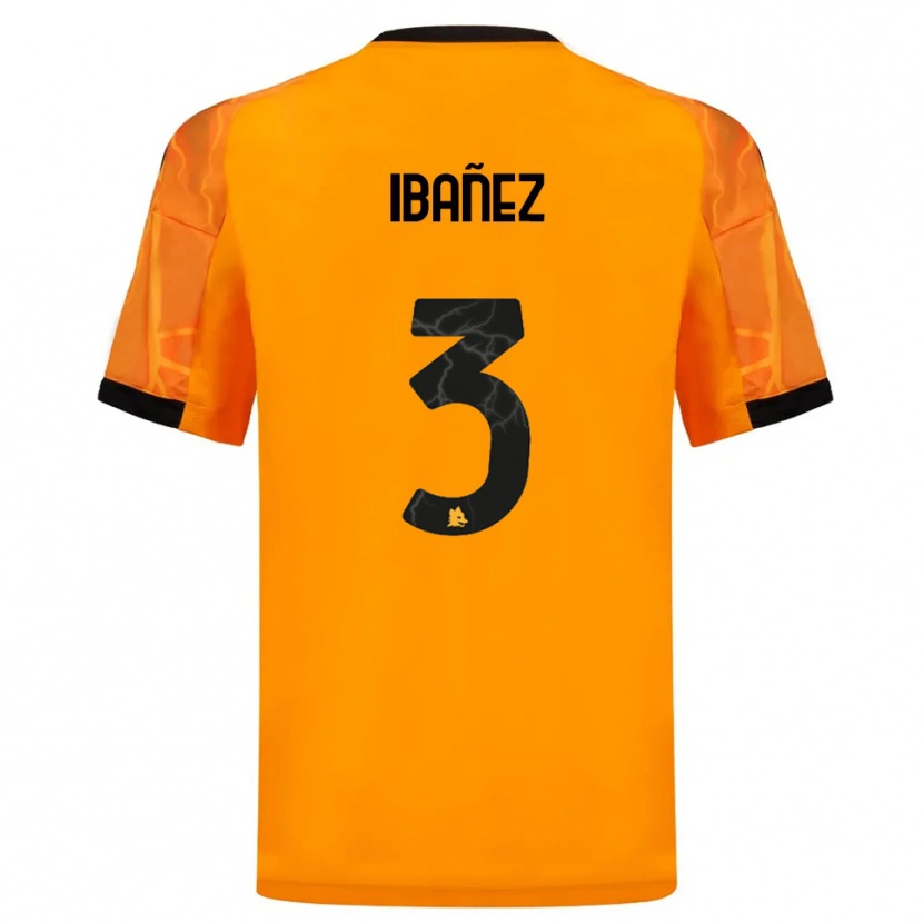 Danxen Hombre Camiseta Roger Ibanez #3 Naranja Negro 2ª Equipación 2025/26 La Camisa
