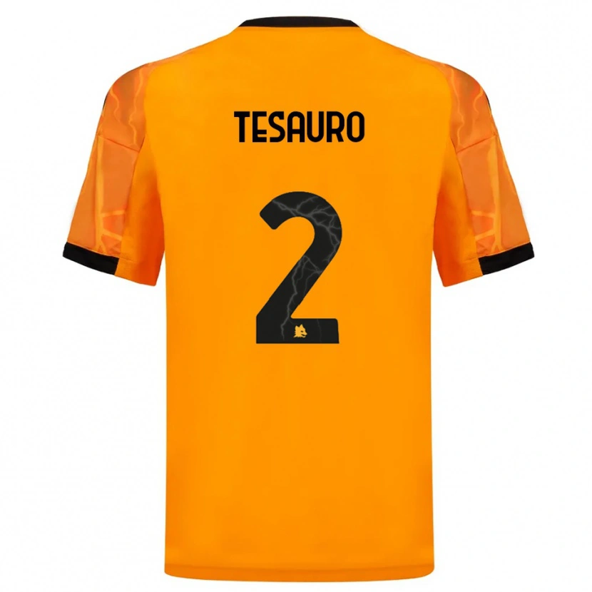 Danxen Hombre Camiseta Emanuele Tesauro #2 Naranja Negro 2ª Equipación 2025/26 La Camisa