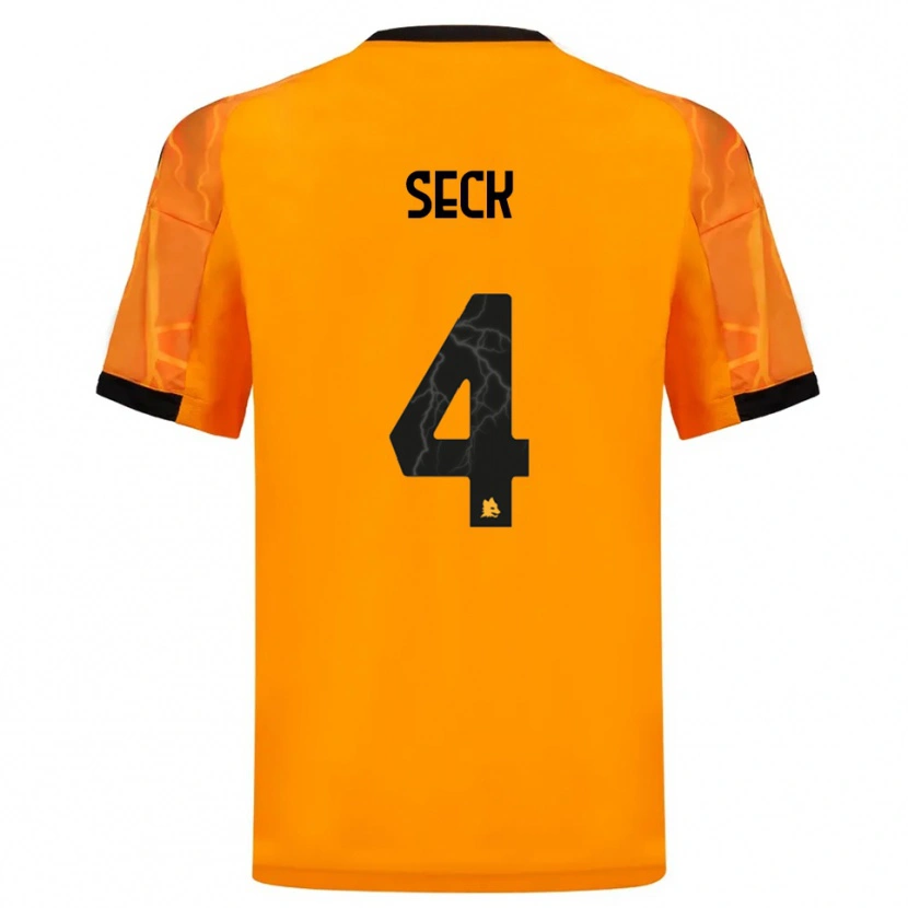 Danxen Hombre Camiseta Mohamed Seck #4 Naranja Negro 2ª Equipación 2025/26 La Camisa