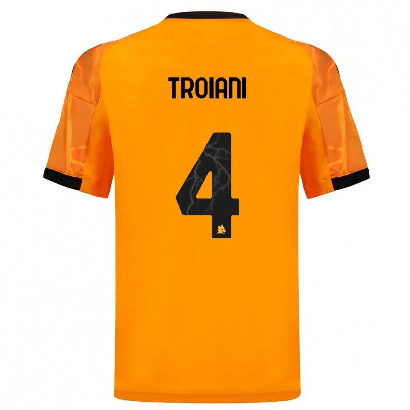 Danxen Hombre Camiseta Nicolò Troiani #4 Naranja Negro 2ª Equipación 2025/26 La Camisa