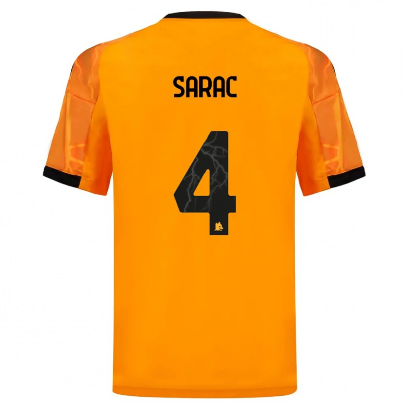 Danxen Hombre Camiseta Pavle Sarac #4 Naranja Negro 2ª Equipación 2025/26 La Camisa