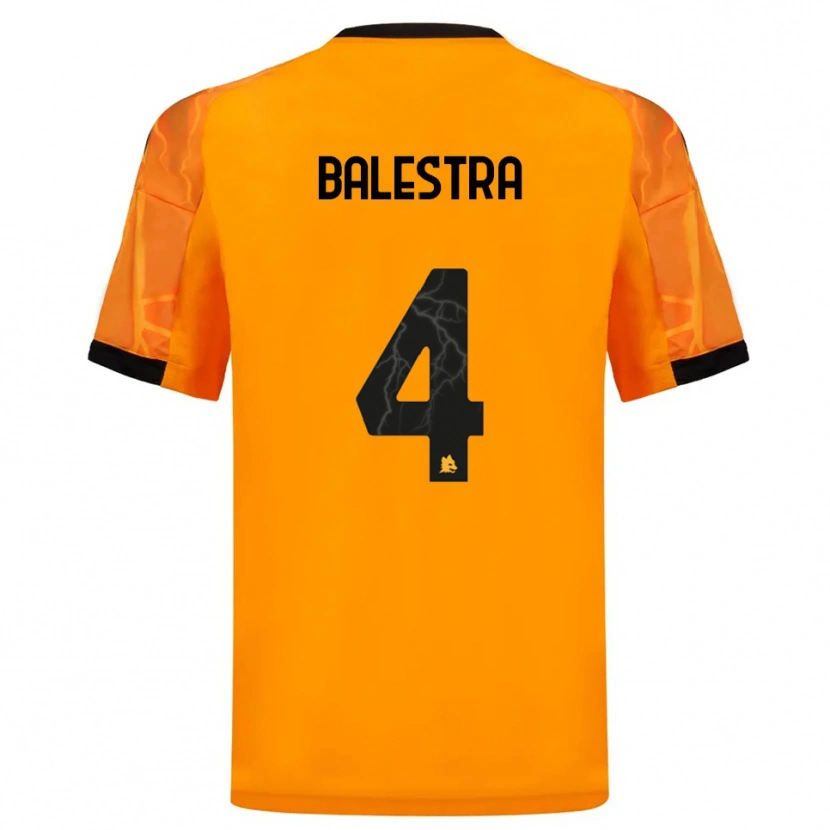 Danxen Hombre Camiseta Christian Balestra #4 Naranja Negro 2ª Equipación 2025/26 La Camisa