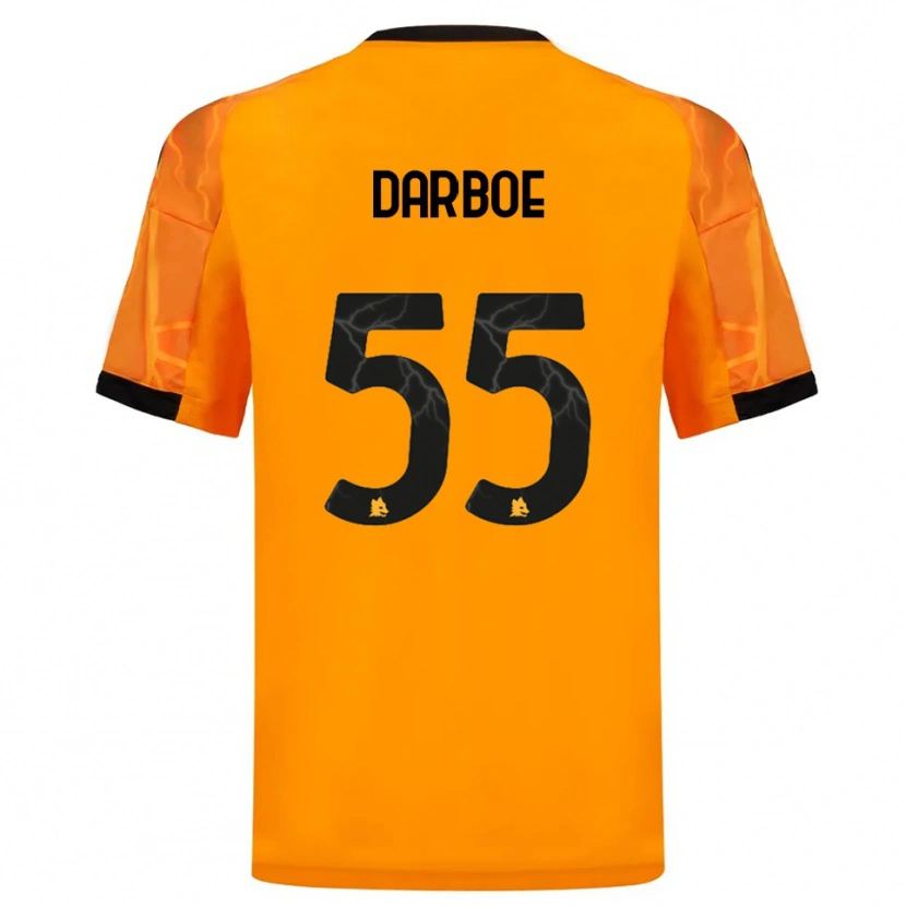 Danxen Hombre Camiseta Ebrima Darboe #55 Naranja Negro 2ª Equipación 2025/26 La Camisa