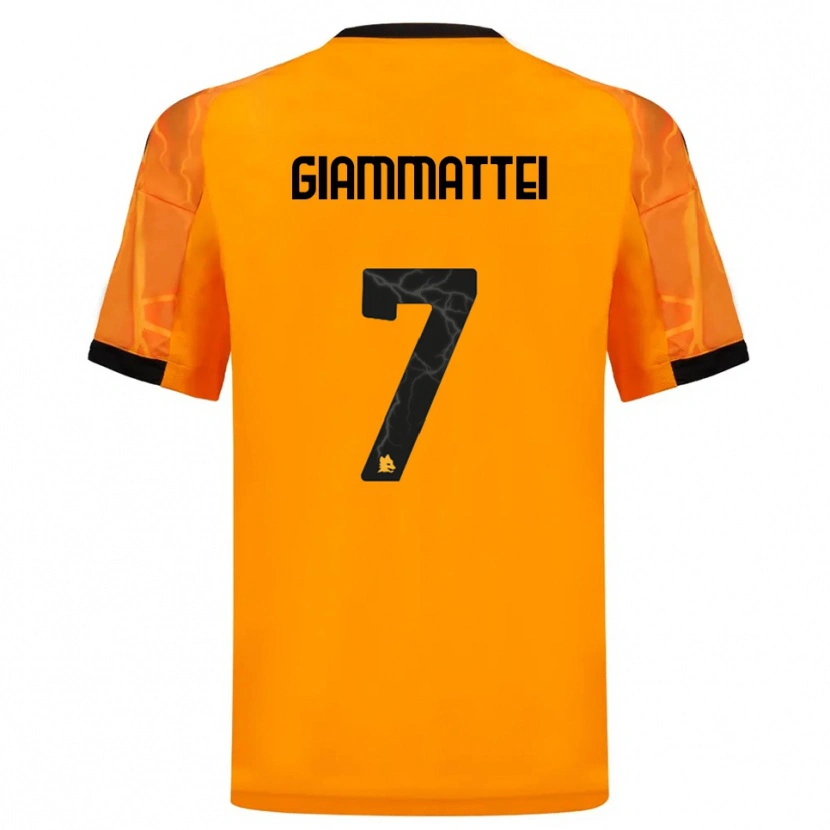 Danxen Hombre Camiseta Gioele Giammattei #7 Naranja Negro 2ª Equipación 2025/26 La Camisa