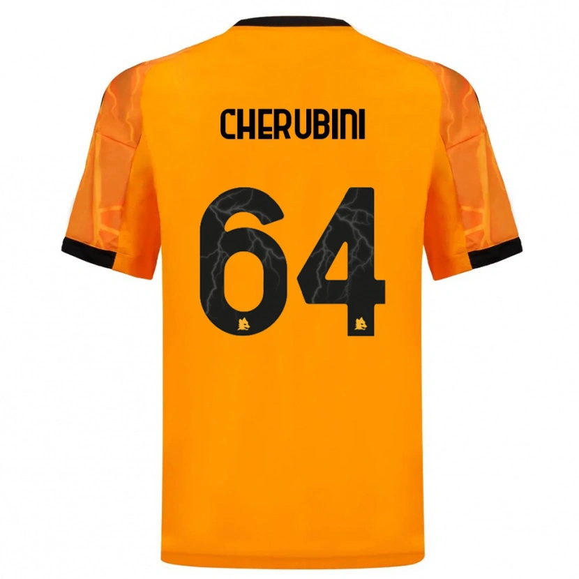 Danxen Hombre Camiseta Luigi Cherubini #64 Naranja Negro 2ª Equipación 2025/26 La Camisa