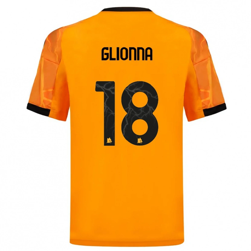 Danxen Hombre Camiseta Benedetta Glionna #18 Naranja Negro 2ª Equipación 2025/26 La Camisa