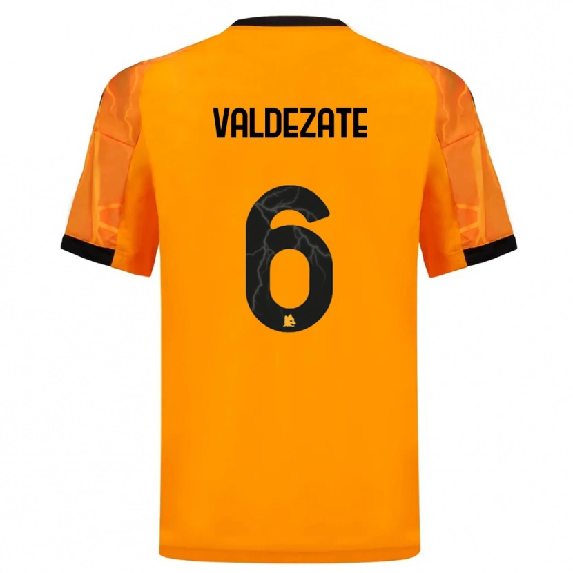 Danxen Hombre Camiseta Oihane Valdezate #6 Naranja Negro 2ª Equipación 2025/26 La Camisa