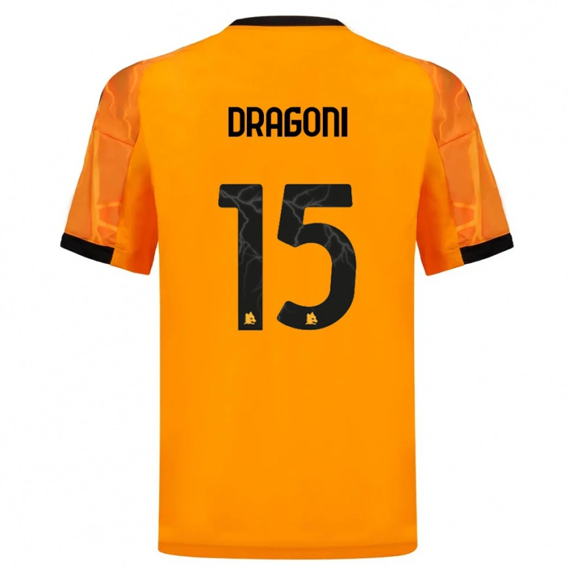 Danxen Hombre Camiseta Giulia Dragoni #15 Naranja Negro 2ª Equipación 2025/26 La Camisa