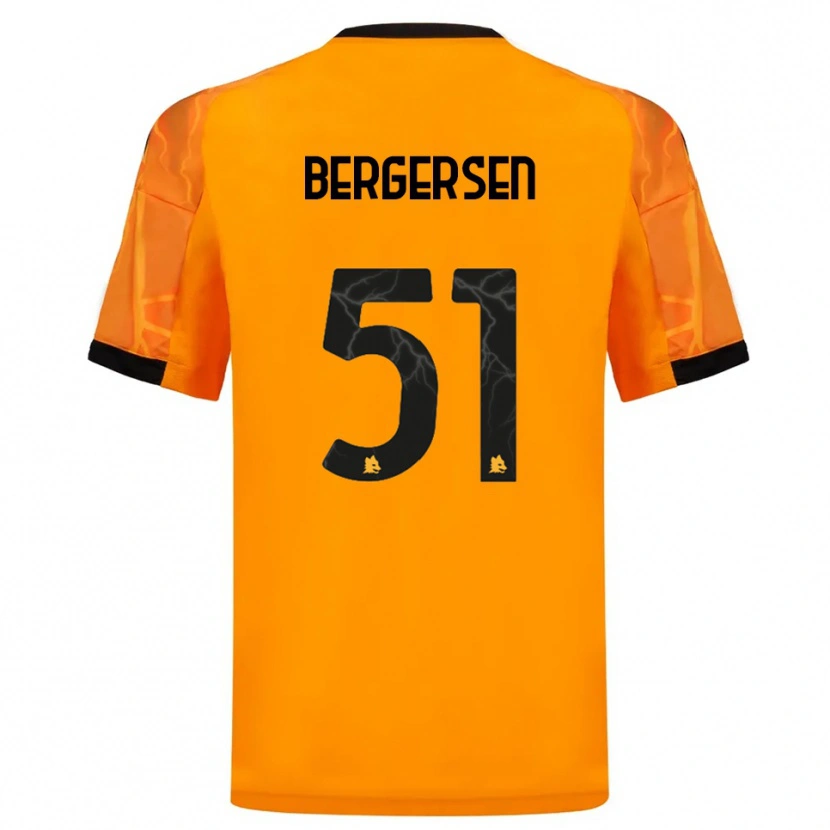 Danxen Hombre Camiseta Mina Bergersen #51 Naranja Negro 2ª Equipación 2025/26 La Camisa