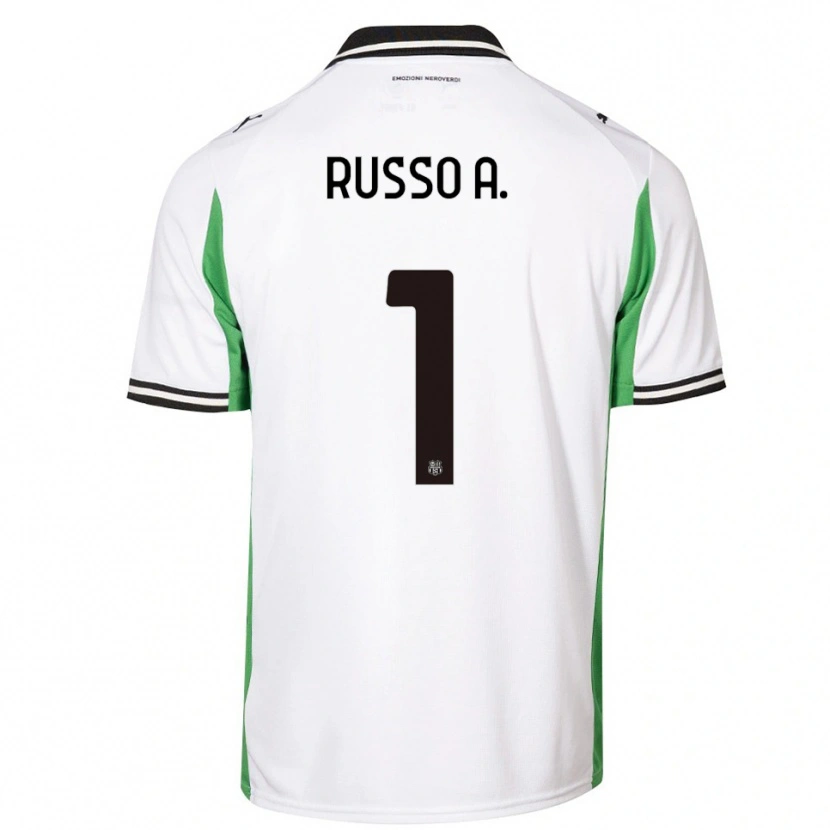 Danxen Hombre Camiseta Alessandro Russo #1 Blanco Verde Negro 2ª Equipación 2025/26 La Camisa