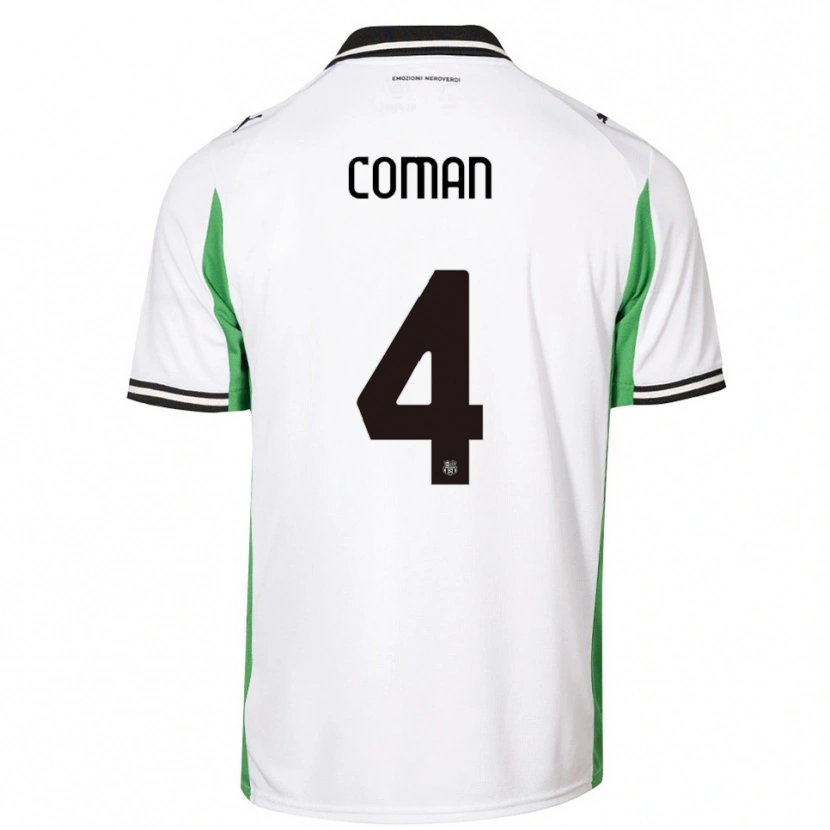Danxen Hombre Camiseta Rareș Coman #4 Blanco Verde Negro 2ª Equipación 2025/26 La Camisa