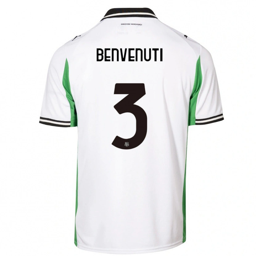 Danxen Hombre Camiseta Tommaso Benvenuti #3 Blanco Verde Negro 2ª Equipación 2025/26 La Camisa