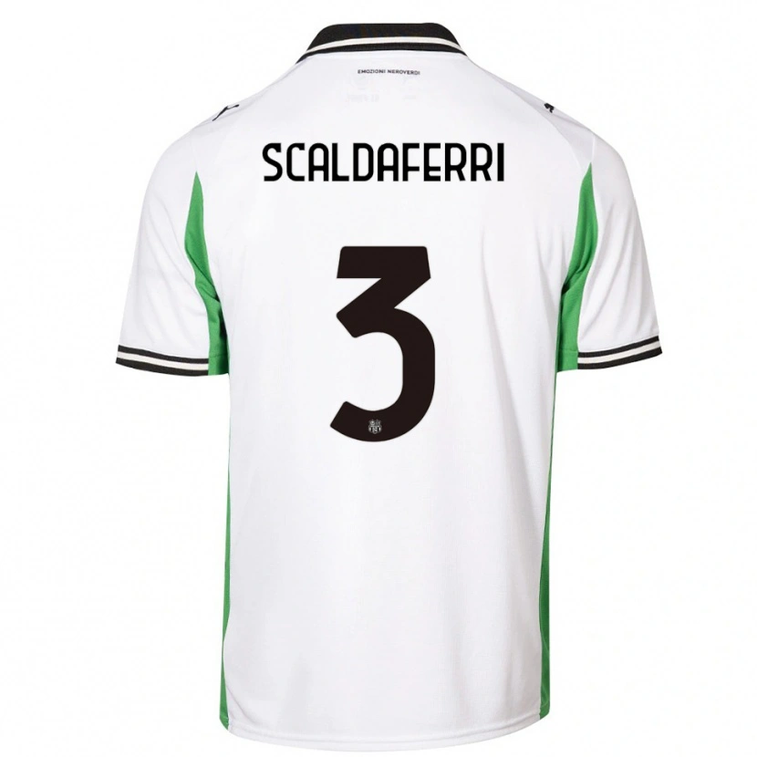 Danxen Hombre Camiseta Andrea Scaldaferri #3 Blanco Verde Negro 2ª Equipación 2025/26 La Camisa