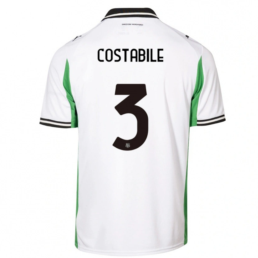 Danxen Hombre Camiseta Cristian Costabile #3 Blanco Verde Negro 2ª Equipación 2025/26 La Camisa