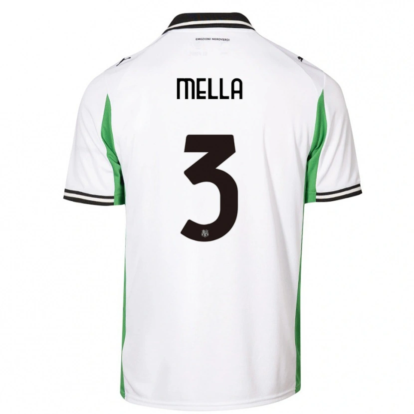 Danxen Hombre Camiseta Sara Mella #3 Blanco Verde Negro 2ª Equipación 2025/26 La Camisa