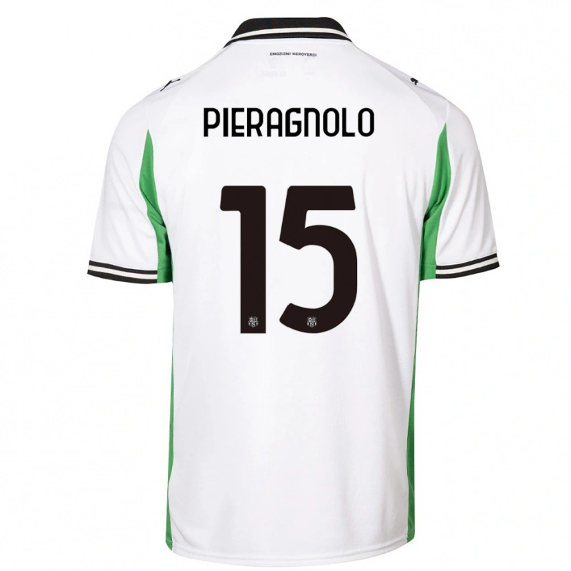 Danxen Hombre Camiseta Edoardo Pieragnolo #15 Blanco Verde Negro 2ª Equipación 2025/26 La Camisa
