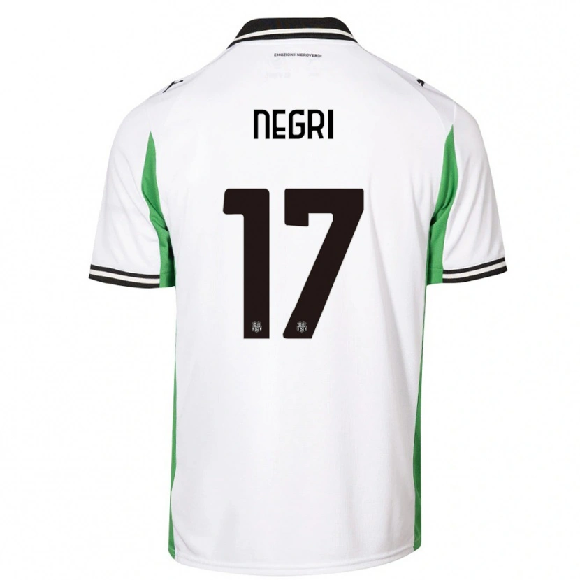 Danxen Hombre Camiseta Gabriele Negri #17 Blanco Verde Negro 2ª Equipación 2025/26 La Camisa