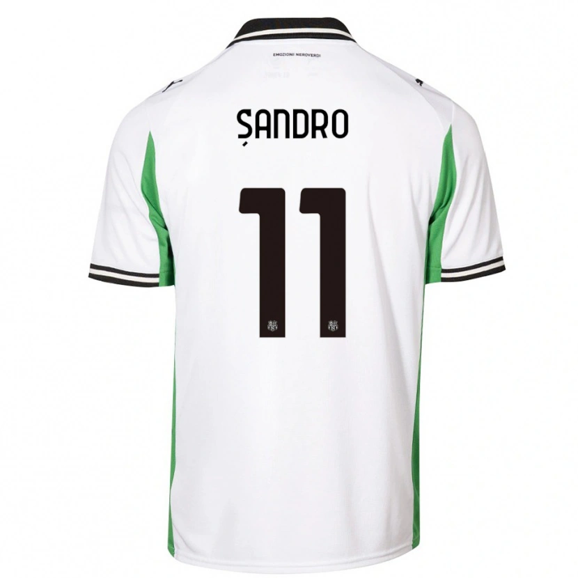 Danxen Hombre Camiseta Denis Șandro #11 Blanco Verde Negro 2ª Equipación 2025/26 La Camisa