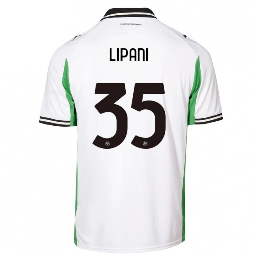 Danxen Hombre Camiseta Luca Lipani #35 Blanco Verde Negro 2ª Equipación 2025/26 La Camisa