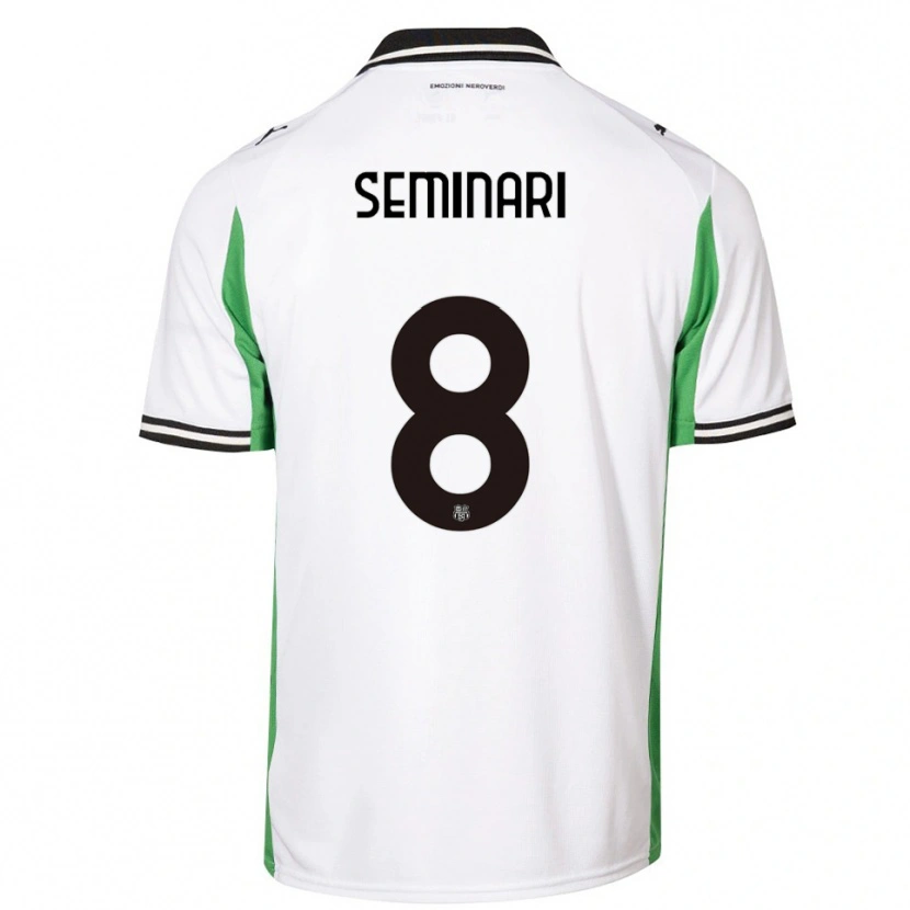 Danxen Hombre Camiseta Giacomo Seminari #8 Blanco Verde Negro 2ª Equipación 2025/26 La Camisa